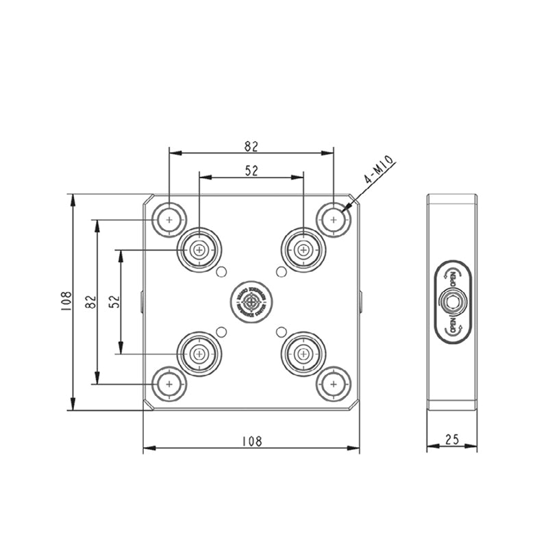 Square Zero Quick Change Plate BZ220-MN-52-108 - Big-tools Industrial Supply Tools for Metal Cutting