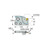 TAGPAD-JHP : MODULAR-GRIP Adapters with High-Pressure Coolant Channels for Parting and Grooving Inserts - Big-tools Industrial Supply Tools for Metal Cutting