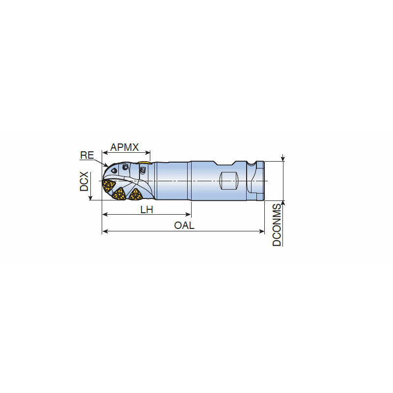 TDB50X-CN Combination shank type holders with 6RBE 50-M inserts for rough ball tools - Big-tools Industrial Supply Tools for Metal Cutting