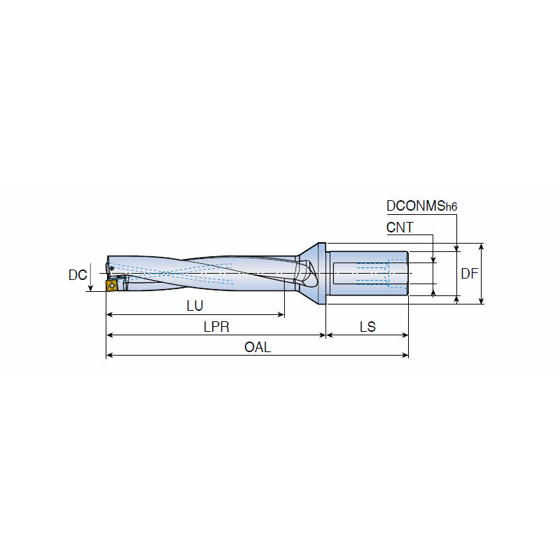 TDR-5XD (DIA 12.5-50) Indexable drills with square inserts & enlarged chip gullet from twist coolant holes in drilling depth of 5xD - Big-tools Industrial Supply Tools for Metal Cutting