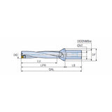 TDR-5XD (DIA 12.5-50) Indexable drills with square inserts & enlarged chip gullet from twist coolant holes in drilling depth of 5xD - Big-tools Industrial Supply Tools for Metal Cutting