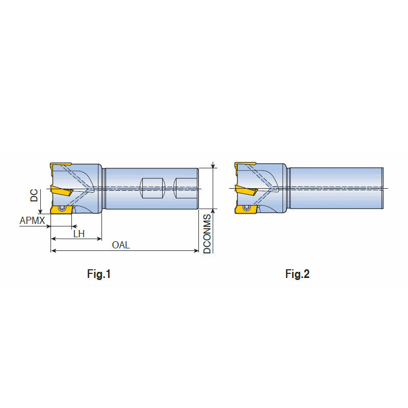 TE90AP-17  90° End mills with high positive two helical cutting edges of AP.. 17 inserts - Big-tools Industrial Supply Tools for Metal Cutting