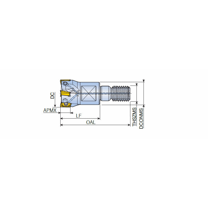 TE90AP-M-12 90° Modular end mills with T-FLEXTEC adaptation & high positive two helical cutting edges of APKT 12 inserts - Big-tools Industrial Supply Tools for Metal Cutting
