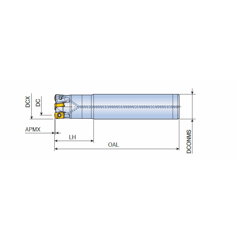 TEBL-04 High feed end mills with BLMP 04 inserts of 4 cutting edges in maximum depth of cut ap 0.5 mm - Big-tools Industrial Supply Tools for Metal Cutting