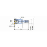 TEBL-M-04 High feed end mills with BLMP 04 inserts of 4 cutting edges and T-FLEXTEC modular adaptations in maximum depth of cut ap 0.5 mm - Big-tools Industrial Supply Tools for Metal Cutting