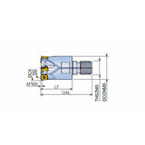 TEBL-M-06 High feed end mills with BLMP 06 inserts of 4 cutting edges and T-FLEXTEC modular adaptations in max. ap 1.0 mm - Big-tools Industrial Supply Tools for Metal Cutting