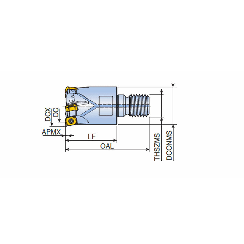 TEBL-M-09 High feed end mills with BLMP 09 inserts of 4 cutting edges and T-FLEXTEC modular adaptation in max. ap 1.5 mm - Big-tools Industrial Supply Tools for Metal Cutting