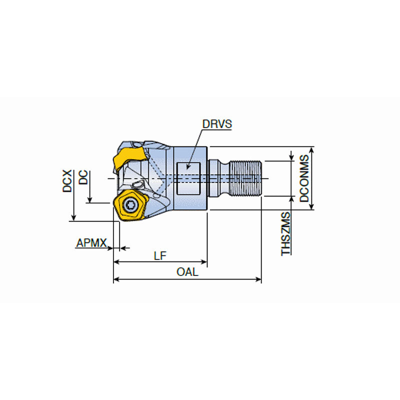 TEPT-M-10  High feed end mills with PTKU 10 inserts of 10 cutting edges & T-FLEXTEC modular adaptation in max. ap 3.0 mm - Big-tools Industrial Supply Tools for Metal Cutting
