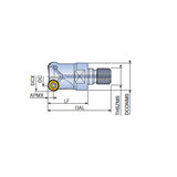 TERNS-M-10/12/16 Modular end mills with T-FLEXTEC adaptation and double-sided round inserts of RUMU for general profiling and Die & Mold industry - Big-tools Industrial Supply Tools for Metal Cutting