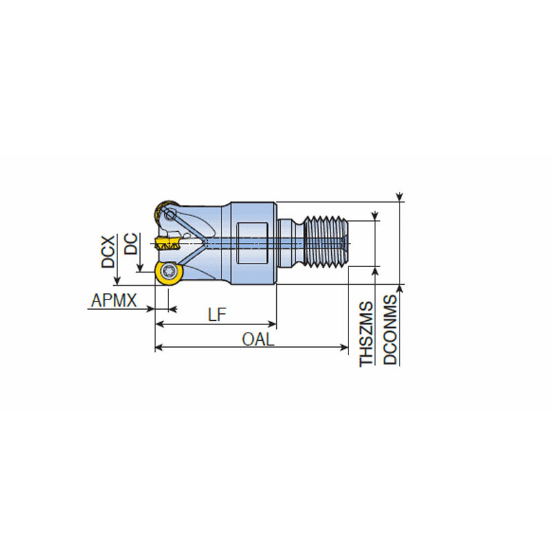 TERY-M-08/10/12/16 Modular end mills with T-FLEXTEC adaptation and strong positive round inserts of RYM(H)X for profiling - Big-tools Industrial Supply Tools for Metal Cutting