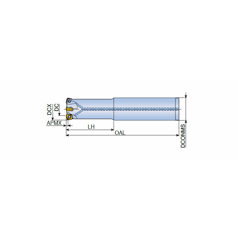 TESB-06-L High feed end mills with positive SBMT 06 inserts of four cutting edges in max. ap 1.0 mm - Big-tools Industrial Supply Tools for Metal Cutting