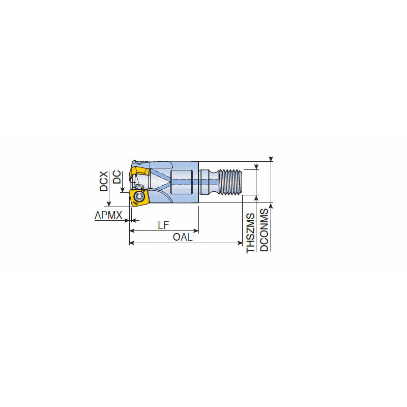 TESB-M-09 High feed end mills with T-FLEXTEC modular adaptation and positive SBMT 09 of 4 cutting edges in max. ap 1.2 mm - Big-tools Industrial Supply Tools for Metal Cutting