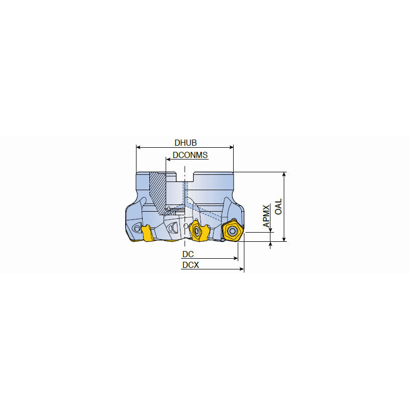 TFM65PT-R-10 65° Face mills of economical 10 cutting edges inserts with high positive rake angles for general milling in maximum depth of cut ap 6.5 mm - Big-tools Industrial Supply Tools for Metal Cutting