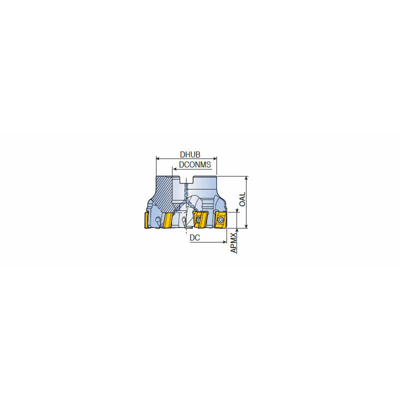 TFM90AN-R-16 90° Face mills with 4 helical cutting edges of double-sided inserts AN 16 - Big-tools Industrial Supply Tools for Metal Cutting