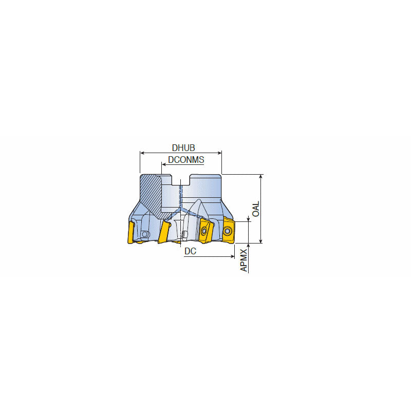 TFM90AP-R-17/17-B 90° Face mills with high positive two helical cutting edges inserts of AP.. 17 - Big-tools Industrial Supply Tools for Metal Cutting