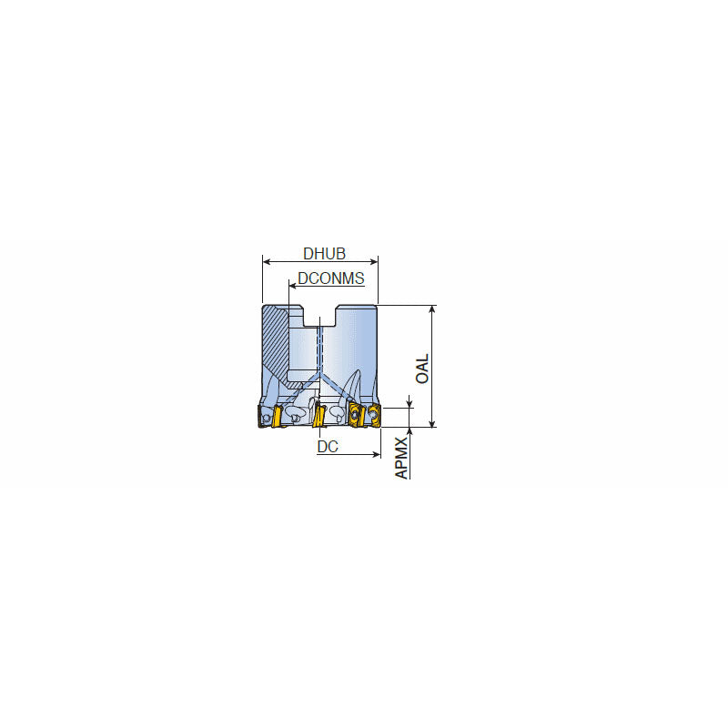 TFM90AX-R-06 90° Face mills with high positive two helical cutting edges inserts of AXMT 06 - Big-tools Industrial Supply Tools for Metal Cutting