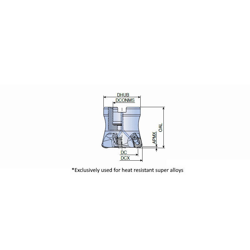 TFMBN-R-09CH High Feed mills with Dimple negative Ceramic inserts of four cutting edges for high speed machining of super alloys - Big-tools Industrial Supply Tools for Metal Cutting