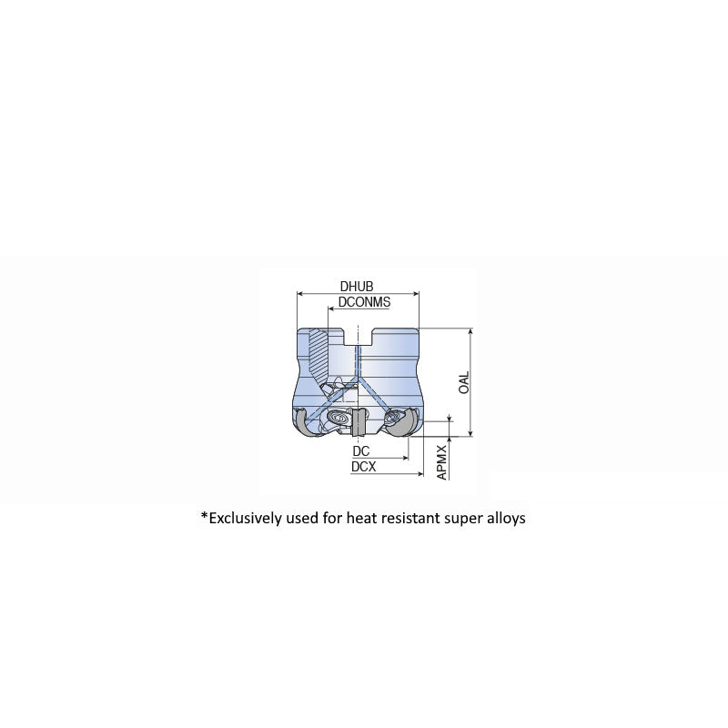 TFMRP-R-12 Face mills with positive round RPGN 12 ceramic inserts & wedge clamp with air hole for high speed milling of super alloys with low cutting force - Big-tools Industrial Supply Tools for Metal Cutting