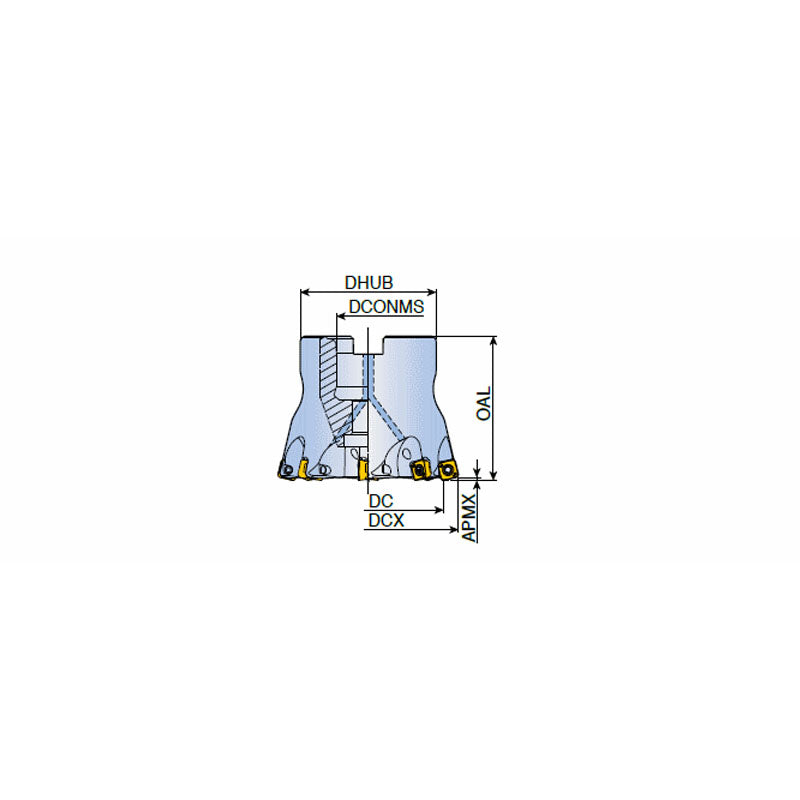 TFMSB-R-06 High feed face mills with positive SBMT 06 inserts of four cutting edges in max. ap 1.0 mm - Big-tools Industrial Supply Tools for Metal Cutting