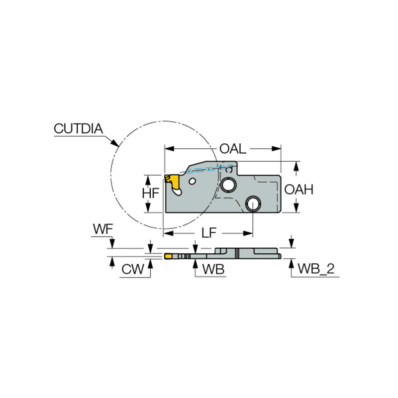 TGAD RE/LE-JHP : Parting and Grooving Adapters with Channels for High-Pressure Coolant Carrying TANG-GRIP Inserts - Big-tools Industrial Supply Tools for Metal Cutting