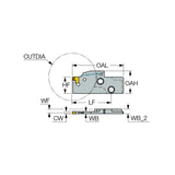 TGAD RE/LE-JHP : Parting and Grooving Adapters with Channels for High-Pressure Coolant Carrying TANG-GRIP Inserts - Big-tools Industrial Supply Tools for Metal Cutting