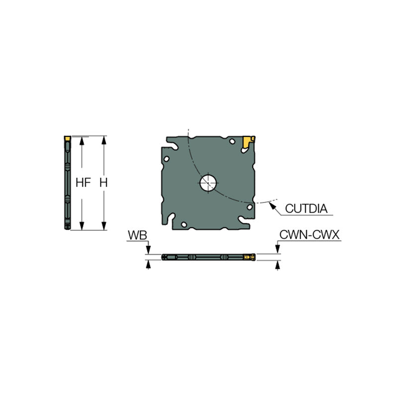 TGAQ-ECD (JET-CROWN) : Parting and Grooving Square Adapters Compatible with TANG-GRIP Inserts (Single-Ended) - Big-tools Industrial Supply Tools for Metal Cutting