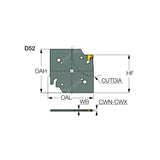 TGAQ-JHP : Parting and Grooving Square Adapters with Internal Coolant Holes Carrying TANG-GRIP Tangentially Clamped Inserts - Big-tools Industrial Supply Tools for Metal Cutting