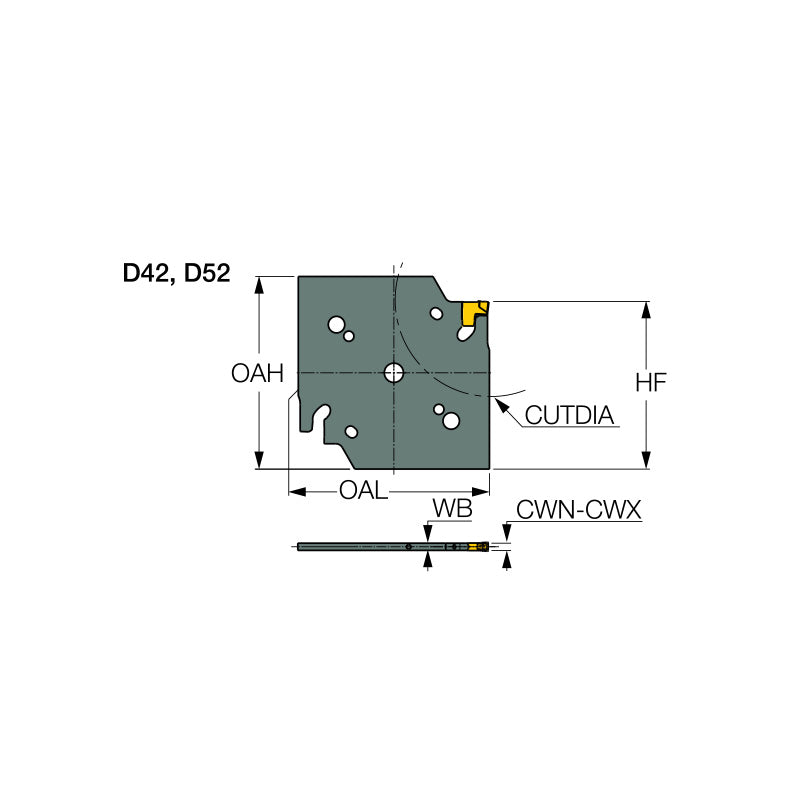 TGAQ : Parting and Grooving Square Adapters Carrying TANG-GRIP Tangentially Clamped Inserts - Big-tools Industrial Supply Tools for Metal Cutting