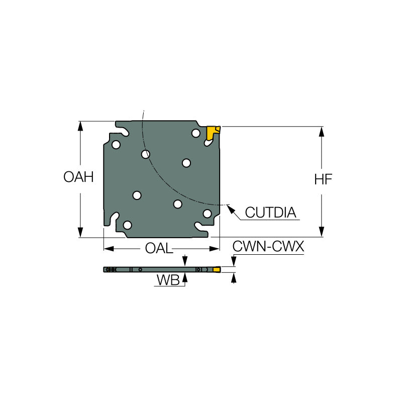 TGAQ : Parting and Grooving Square Adapters Carrying TANG-GRIP Tangentially Clamped Inserts - Big-tools Industrial Supply Tools for Metal Cutting