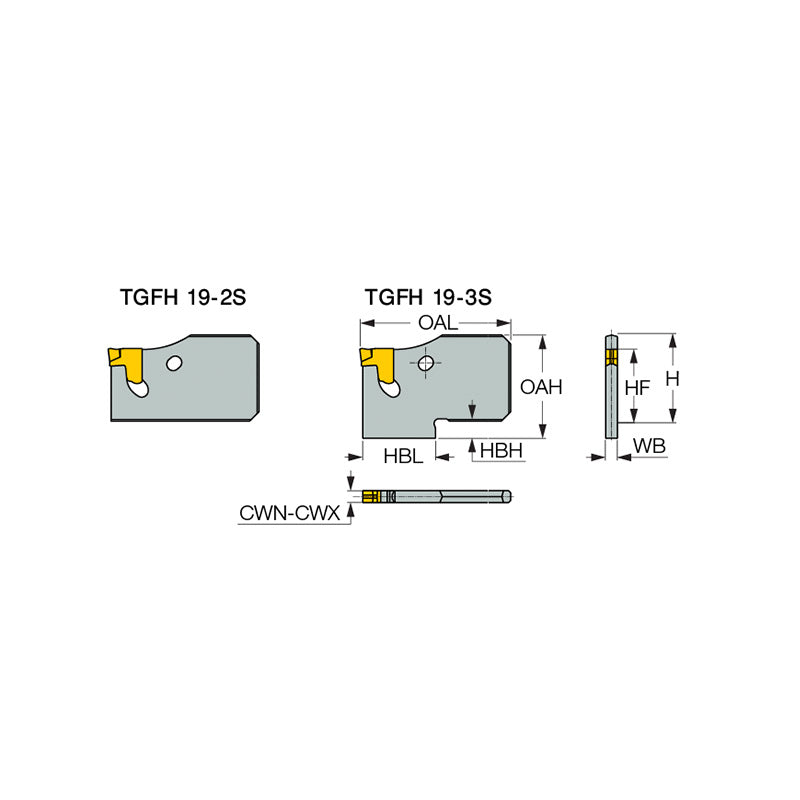 TGFH-S : Parting and Grooving Single-Sided Blades Carrying TANG-GRIP Inserts - Big-tools Industrial Supply Tools for Metal Cutting