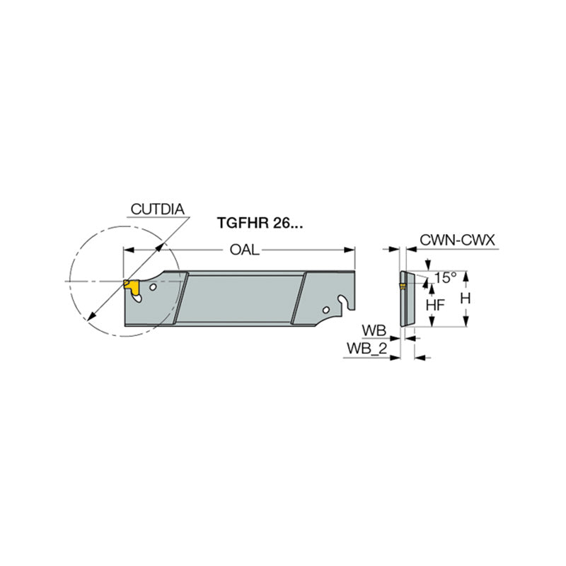 TGFHR/L : Single- and Double-Ended Parting and Grooving Reinforced Blades Carrying TANG-GRIP Tangentially Clamped Inserts - Big-tools Industrial Supply Tools for Metal Cutting