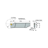 TGFHR/L : Single- and Double-Ended Parting and Grooving Reinforced Blades Carrying TANG-GRIP Tangentially Clamped Inserts - Big-tools Industrial Supply Tools for Metal Cutting