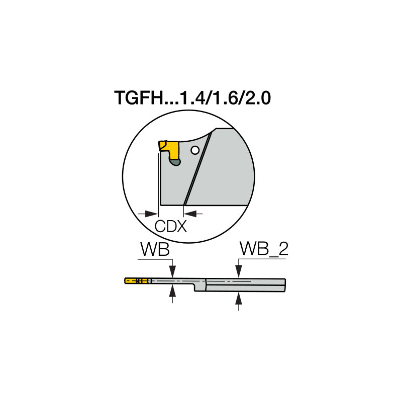 TGFH/R/L : Blades with a Tangentially Oriented Pocket Carrying TANG-GRIP Single-Ended Inserts for Parting and Grooving - Big-tools Industrial Supply Tools for Metal Cutting