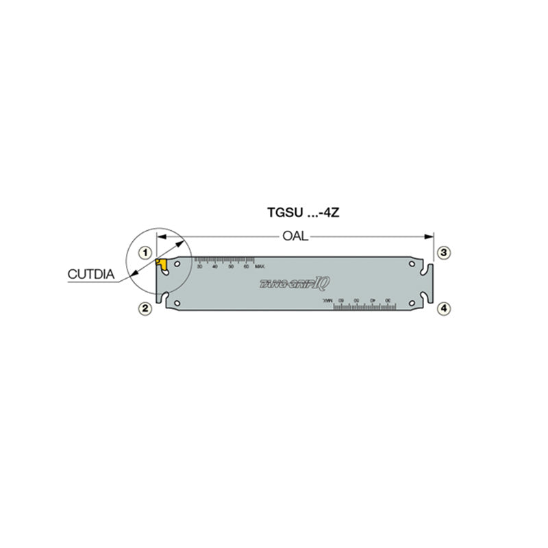 TGSU : Parting and Grooving Flat Top Blades with Tangential Pockets Carrying TANG-GRIP Single-Ended Inserts - Big-tools Industrial Supply Tools for Metal Cutting