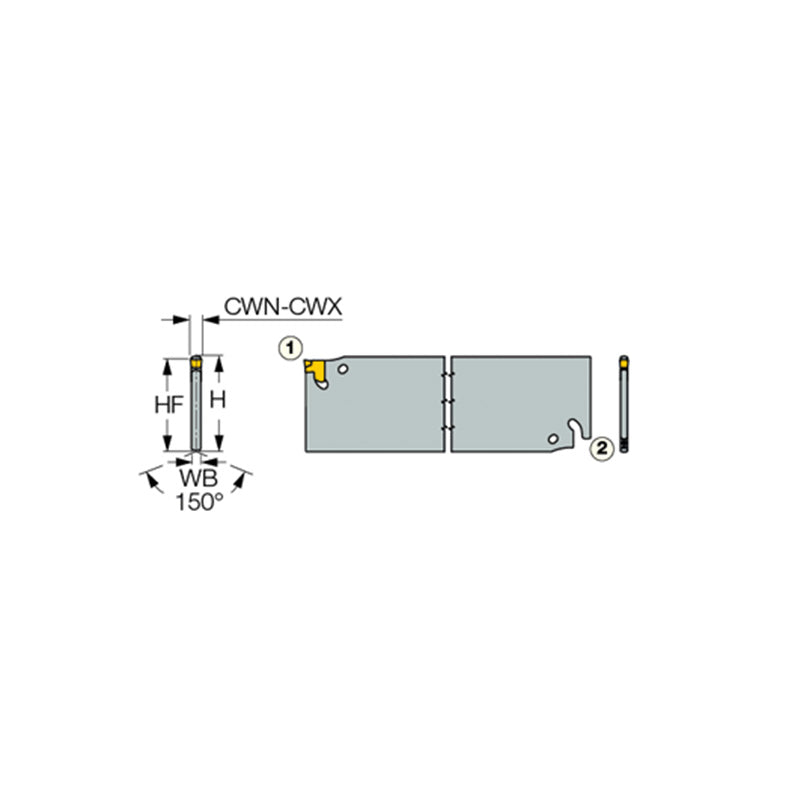 TGSU : Parting and Grooving Flat Top Blades with Tangential Pockets Carrying TANG-GRIP Single-Ended Inserts - Big-tools Industrial Supply Tools for Metal Cutting