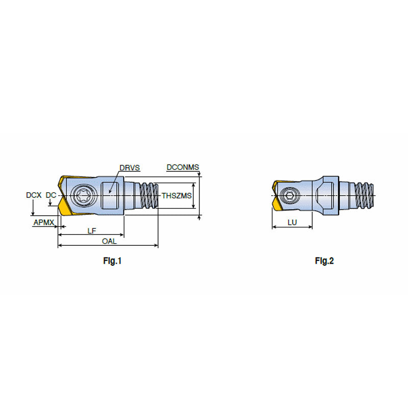 THFN-S High feed modular end mills with MAXI-RUSH adaption & Small high feed HFN inserts for miniature components - Big-tools Industrial Supply Tools for Metal Cutting