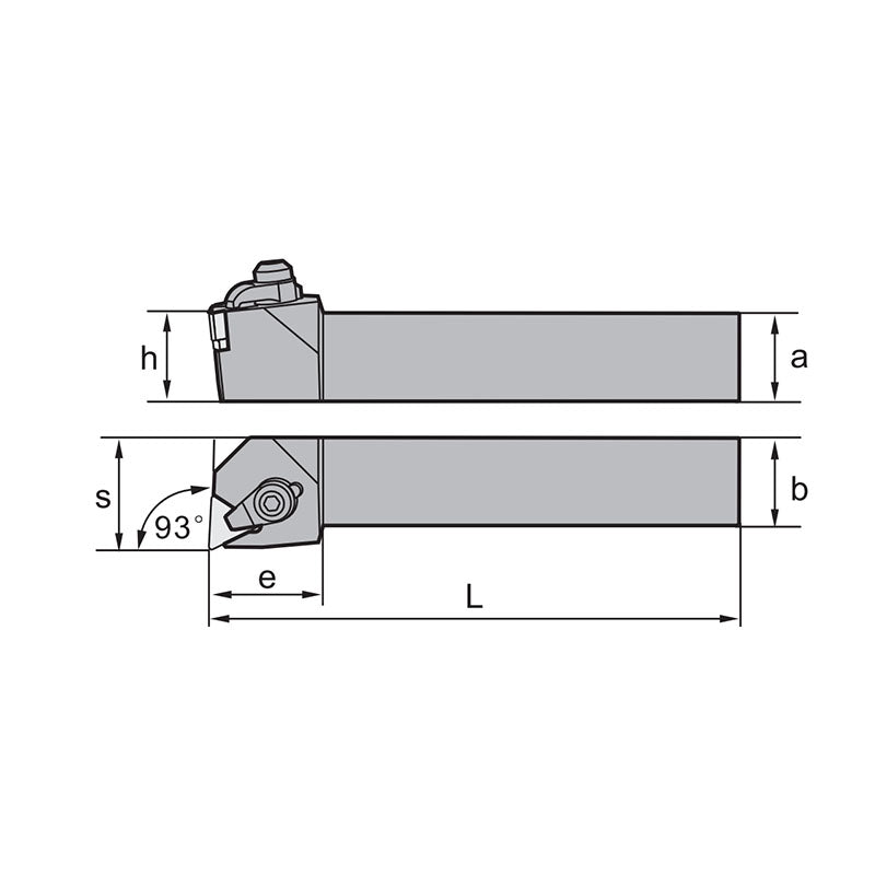 TN** Holder (External) C-Clamping CTUNR/L Kr: 93° 2525M16 - Makotools Industrial Supply Tools for Metal Cutting