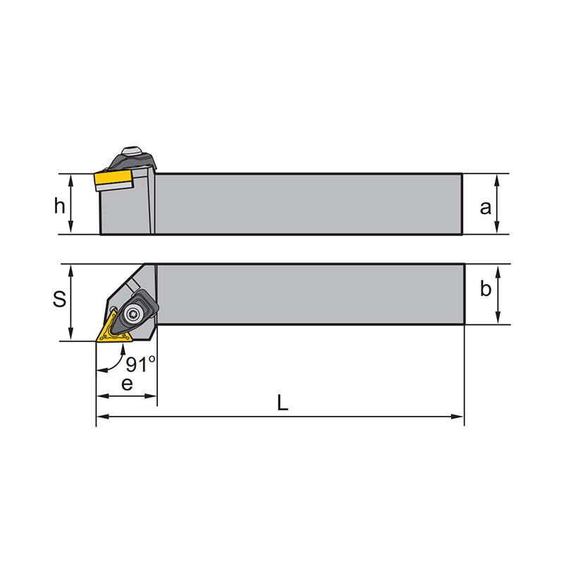 TN** Holder (External) D-Clamping DTGNR/L Kr: 91° 1616H16 2020K16 2525M16 - Makotools Industrial Supply Tools for Metal Cutting