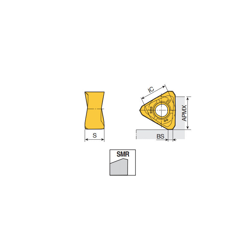 TNMX 18-SMR2 Triangular double-sided chip splitter inserts with 6 cutting edges of TNMX 18 & two chip splitters for low cutting force & general machining & higher productivity