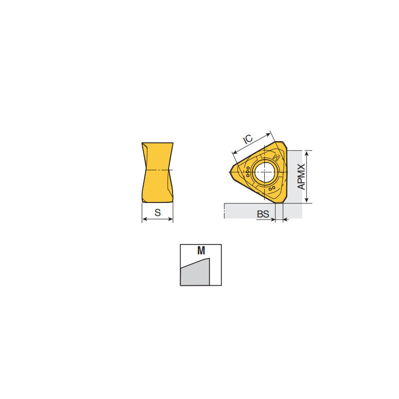 TNMX 18 PNTR-M Triangular double-sided inserts with 6 helical cutting edges for general machining for 90° shoulders