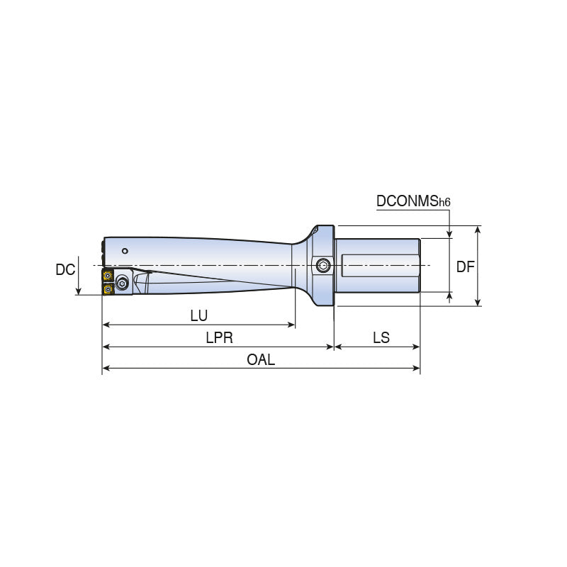 TOP-3XD-CA (DIA 51-80) Large diameter drills with cartridges, square inserts and setting plates for diameter adjustment in drilling depth of 3xD - Big-tools Industrial Supply Tools for Metal Cutting