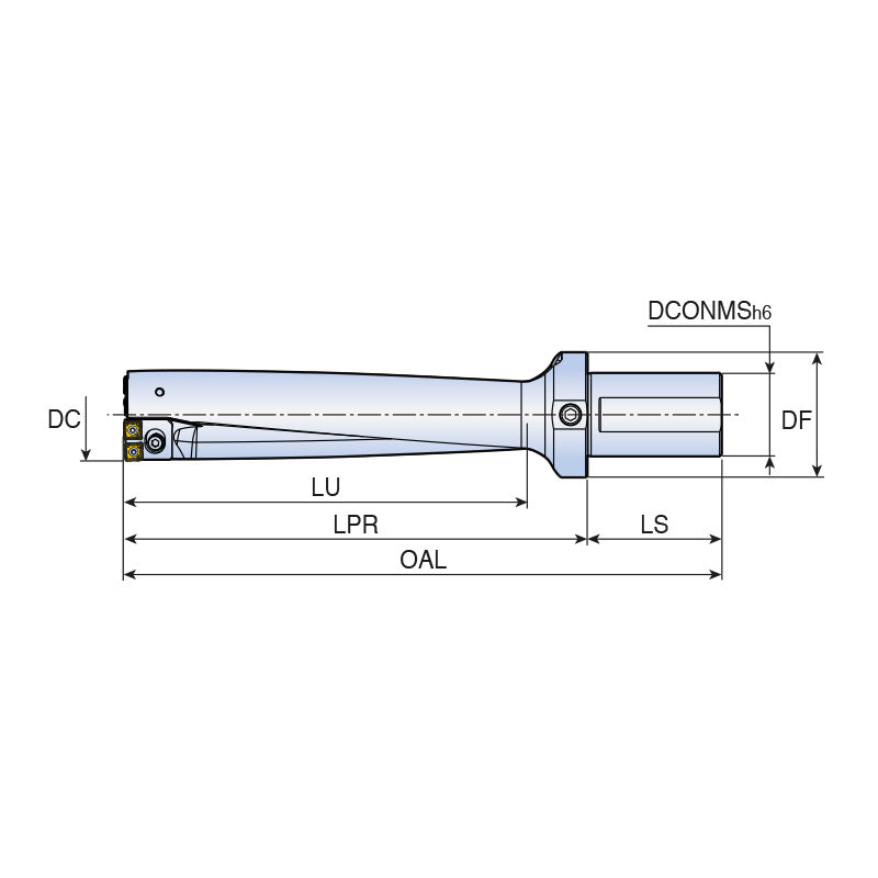 TOP-4XD-CA (DIA 51-80) Large diameter drills with cartridges, square inserts and setting plates for diameter adjustment in drilling depth of 4xD - Big-tools Industrial Supply Tools for Metal Cutting