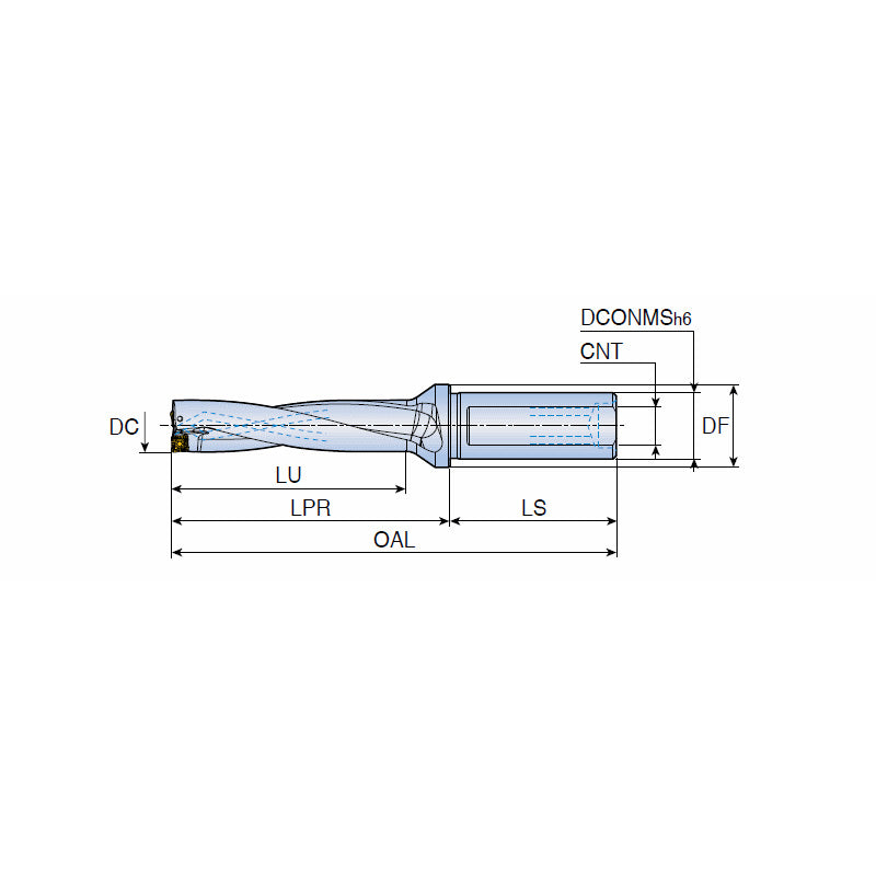 TOP-4XD (DIA 12-50) Indexable drills with unique square inserts & coolant holes, drilling depth 4xD