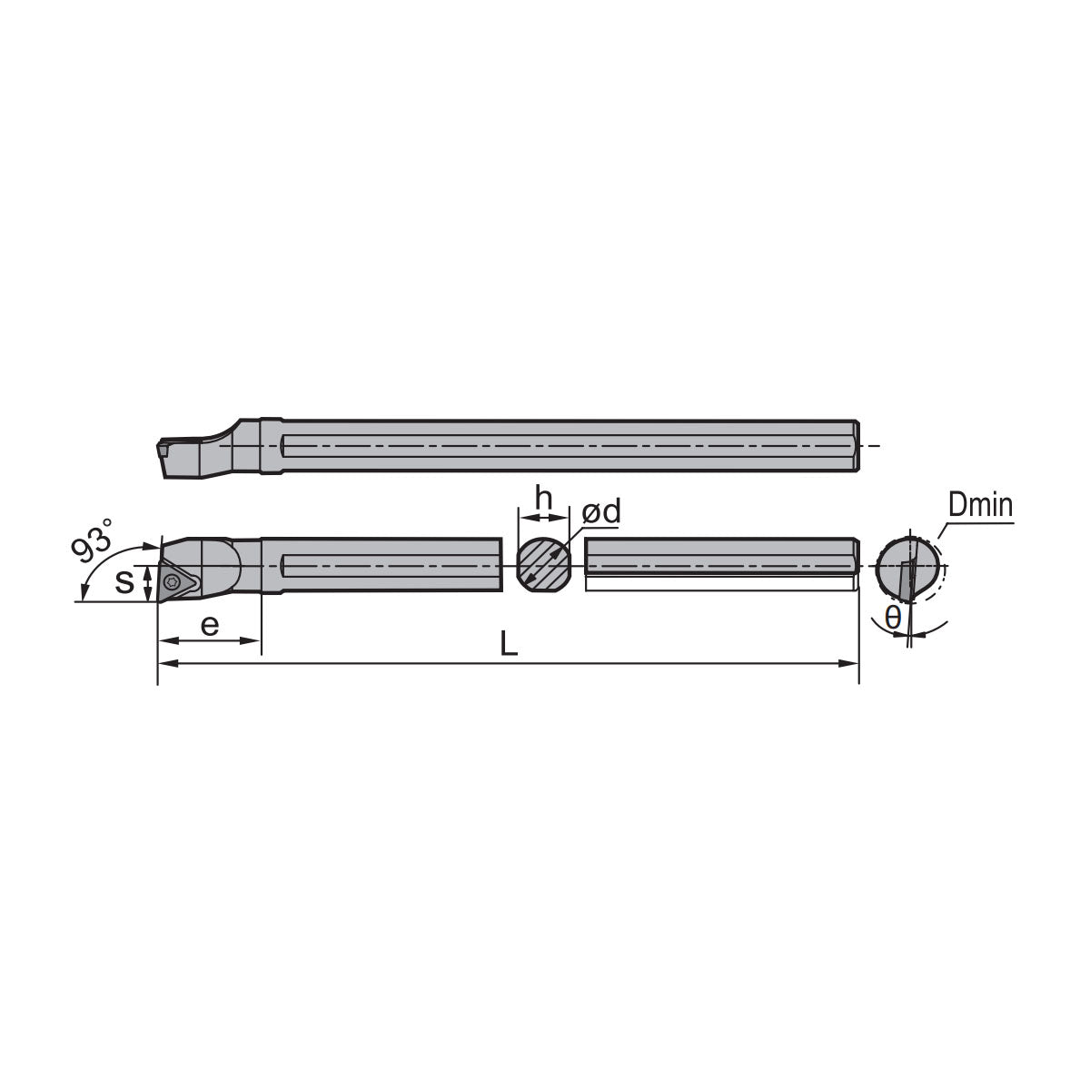 TP** Steel Boring Bar S-Clamping STUPR/L Kr: 93° S10K S12M S16Q - Makotools Industrial Supply Tools for Metal Cutting