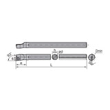 TP** Steel Boring Bar S-Clamping STUPR/L Kr: 93° S10K S12M S16Q - Makotools Industrial Supply Tools for Metal Cutting