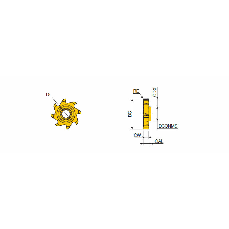 TR-S (Head) Interchangeable solid carbide Slot milling heads for slotting of various widths 3.0 - 10.0 mm with 6 to 10 flutes - Big-tools Industrial Supply Tools for Metal Cutting