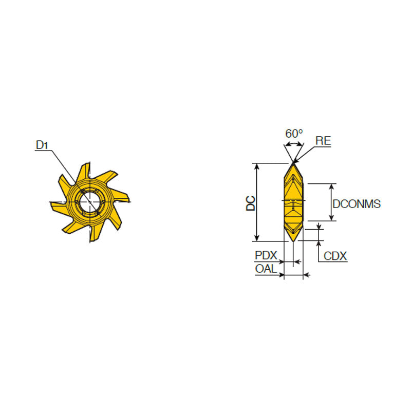 TR-T-M60 (Head) Interchangeable solid carbide threading heads with 60° Partial profile - Big-tools Industrial Supply Tools for Metal Cutting