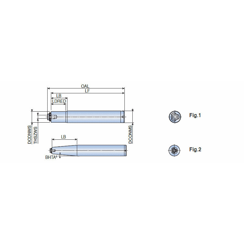 TR- (Shank) Cylindrical shanks with neck or tapered neck in steel for slotting & threading heads - Big-tools Industrial Supply Tools for Metal Cutting