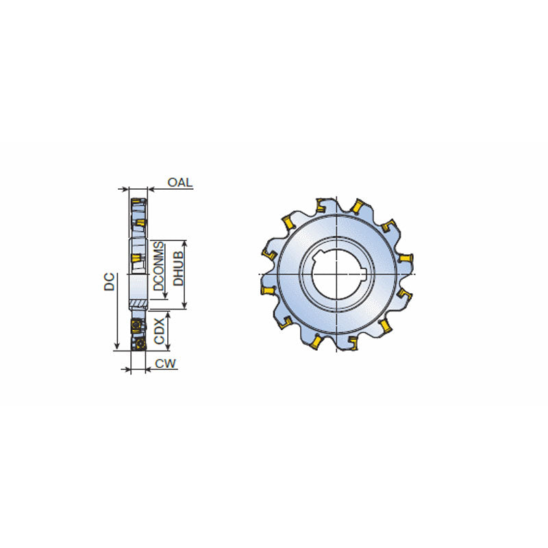 TSM-FD-ZN08/11  Fixed pocket disc type slotting cutters with ZNHU inserts - Big-tools Industrial Supply Tools for Metal Cutting