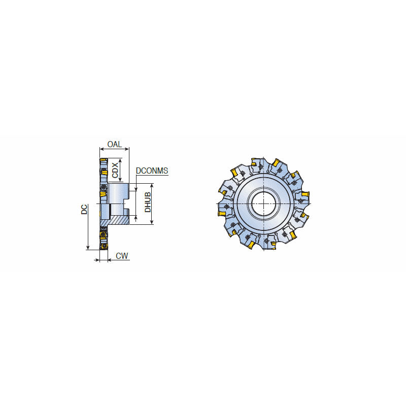 TSM-FF-S/W-ZN08/11/14 Adjustable slotting cutters with ZNHU inserts in flange type - Big-tools Industrial Supply Tools for Metal Cutting